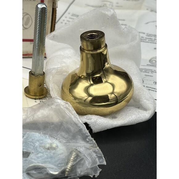 Vtg H.B. Ives Artisan Collection Single Dummy SOLID Brass Knobs W/Rose Lot Of 2 - Picture 11 of 16